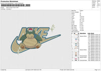 Nike Snorlax Xmas Embroidery File 6 size