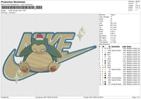 Nike Snorlax Xmas Embroidery File 6 size