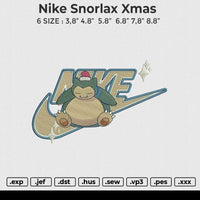 Nike Snorlax Xmas Embroidery File 6 size