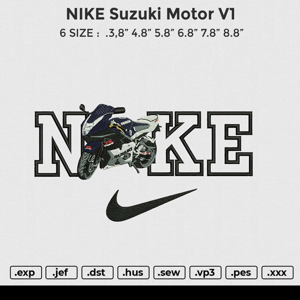 NIKE suzuki motor v1 Embroidery File 6 size