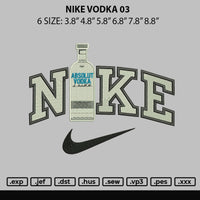 Nike Vodka 03 Embroidery File 6 sizes