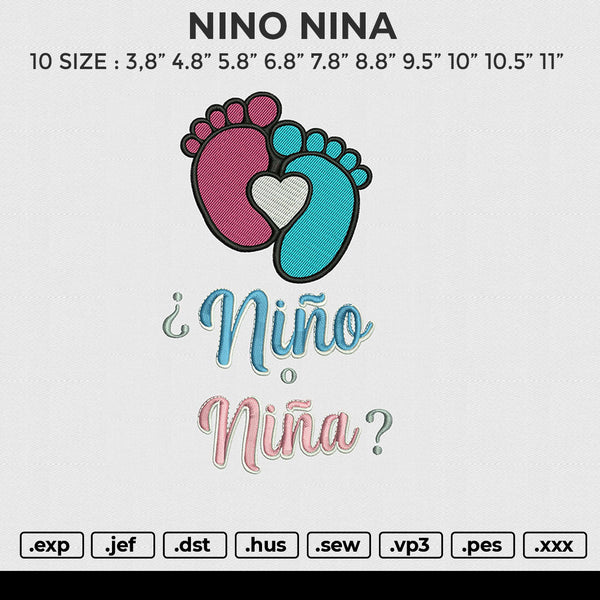 NINO NINA Embroidery File 10 size