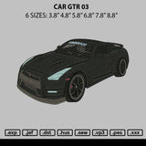 Car Gtr 03 Embroidery File 6 sizes