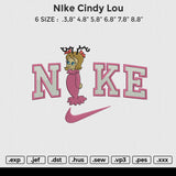 NIke Cindy lou Embroidery File 6 size