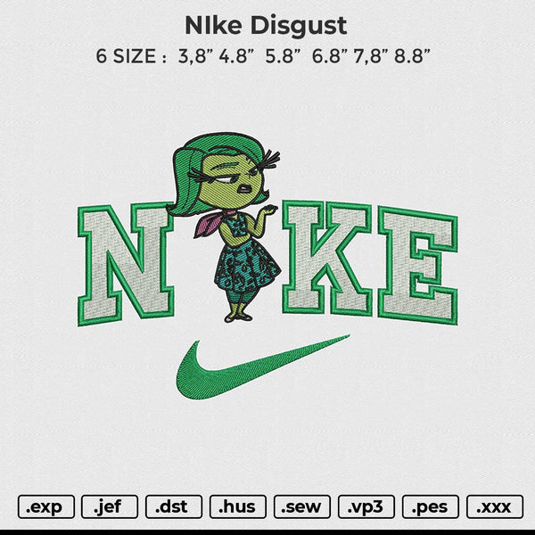 NIke Disgust Embroidery File 6 size