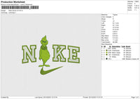 NIke Grinch v5 Embroidery File 6 size