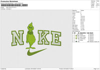 NIke Grinch v5 Embroidery File 6 size