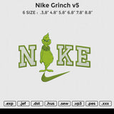 NIke Grinch v5 Embroidery File 6 size