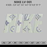 Nike Lv 001 Flame Embroidery File 8 size