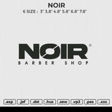 NOIR Embroidery File 6 size