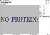 NO PROTEIN Embroidery Machine Files