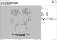 November Flo Embroidery File 6 sizes