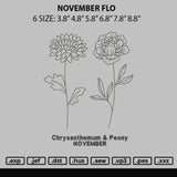 November Flo Embroidery File 6 sizes