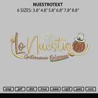 Nuestrotext Embroidery File 6 sizes