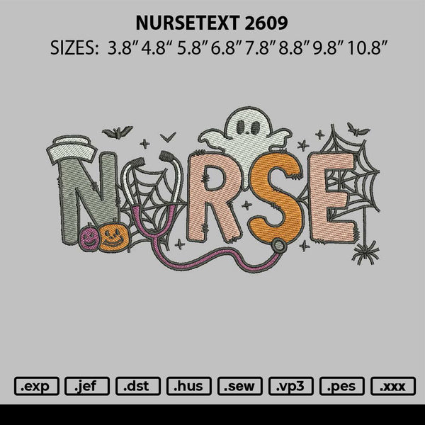 Nursetext 2609 Embroidery File 6 sizes
