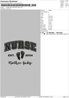 Nursetext 1810 Embroidery File 6 sizes