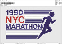 NYC MARATHON Embroidery File 6 size