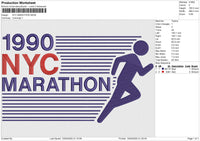 NYC MARATHON Embroidery File 6 size