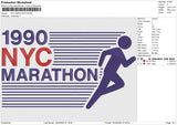 NYC MARATHON Embroidery File 6 size