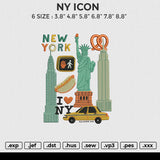 NY icon Embroidery File 6 size