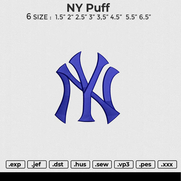 NY Puff Embroidery File 6 size