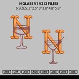 N Glass V1 V2 Embroidery 2 Files