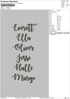 Names0405 Embroidery File 6 sizes