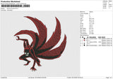 Naruto Kyuubi Embroidery File 6 size