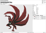 Naruto Kyuubi Embroidery File 6 size
