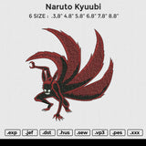 Naruto Kyuubi Embroidery File 6 size