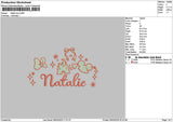 Natalietext Embroidery File 6 sizes