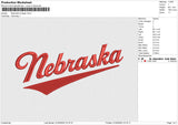 Nebraska College Embroidery File 6 size