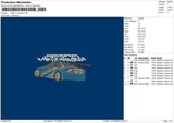 Car Text 03 Embroidery File 6 sizes