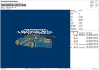 Car Text 03 Embroidery File 6 sizes