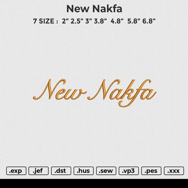 New Nakfa Embroidery File 6 size