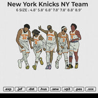 New York Knicks NY Team Embroidery File 6 size