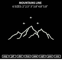 Mountains Line Embroidery File 6 sizes