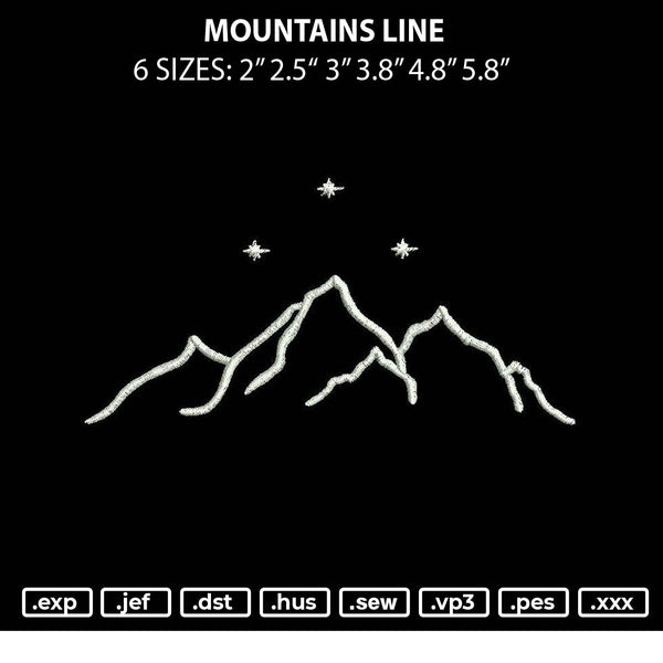 Mountains Line Embroidery File 6 sizes