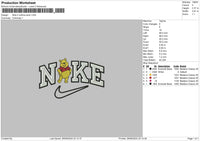 Nike Pooh 2 Outline Embroidery File 6 sizes