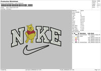 Nike Pooh 2 Outline Embroidery File 6 sizes