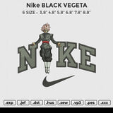 Nike BLACK VEGETA Embroidery File 6 size