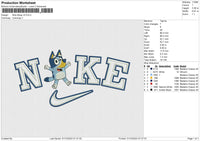 Nike Bluey Otline Embroidery File 6 size