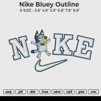 Nike Bluey Otline Embroidery File 6 size