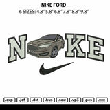 Nike Ford Embroidery File 6 sizes