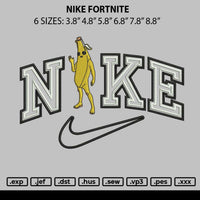 Nike Fortnite Embroidery File 6 sizes