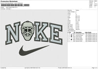 Nike Goalie mask Embroidery File 6 size