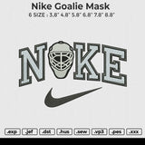 Nike Goalie mask Embroidery File 6 size