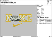 Nike White Car 1906 Embroidery File 6 sizes