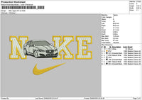 Nike White Car 1906 Embroidery File 6 sizes