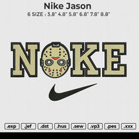 Nike Jason embroidery File 6 size